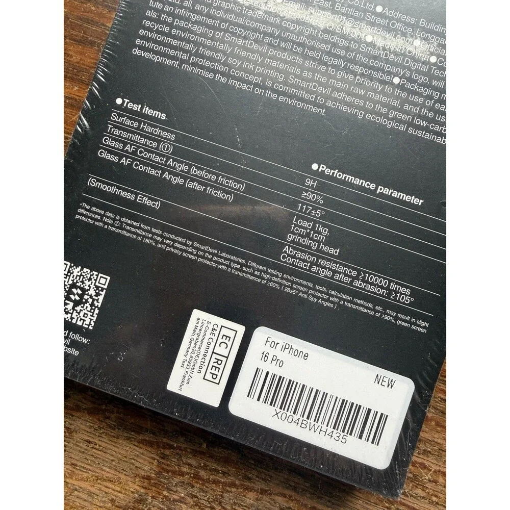 SmartDevil iPhone 16 Pro 9H Tempered Glass Screen Protector Dust-Free